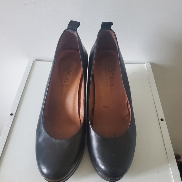 Real leather black wedge pumps - Picture 3 of 6